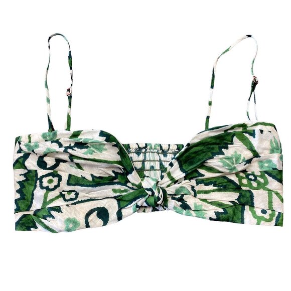 JOHANNA ORTIZ Sz 0 nature Crop Top Bra Tank Basil Green Pearl White New - Picture 3 of 6